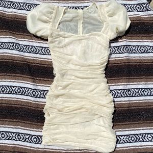 MISSGUIDED Cream Bodycon Dress